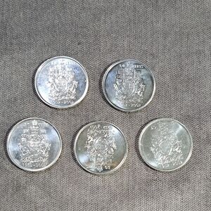 Lot of 5 Canadian 1952-2002 Golden Jubilee Fifty 50 Cents Commemorative Coin VG